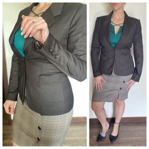 The Limited Blazer Jacket 6 Brown Office Academia Professional Classic